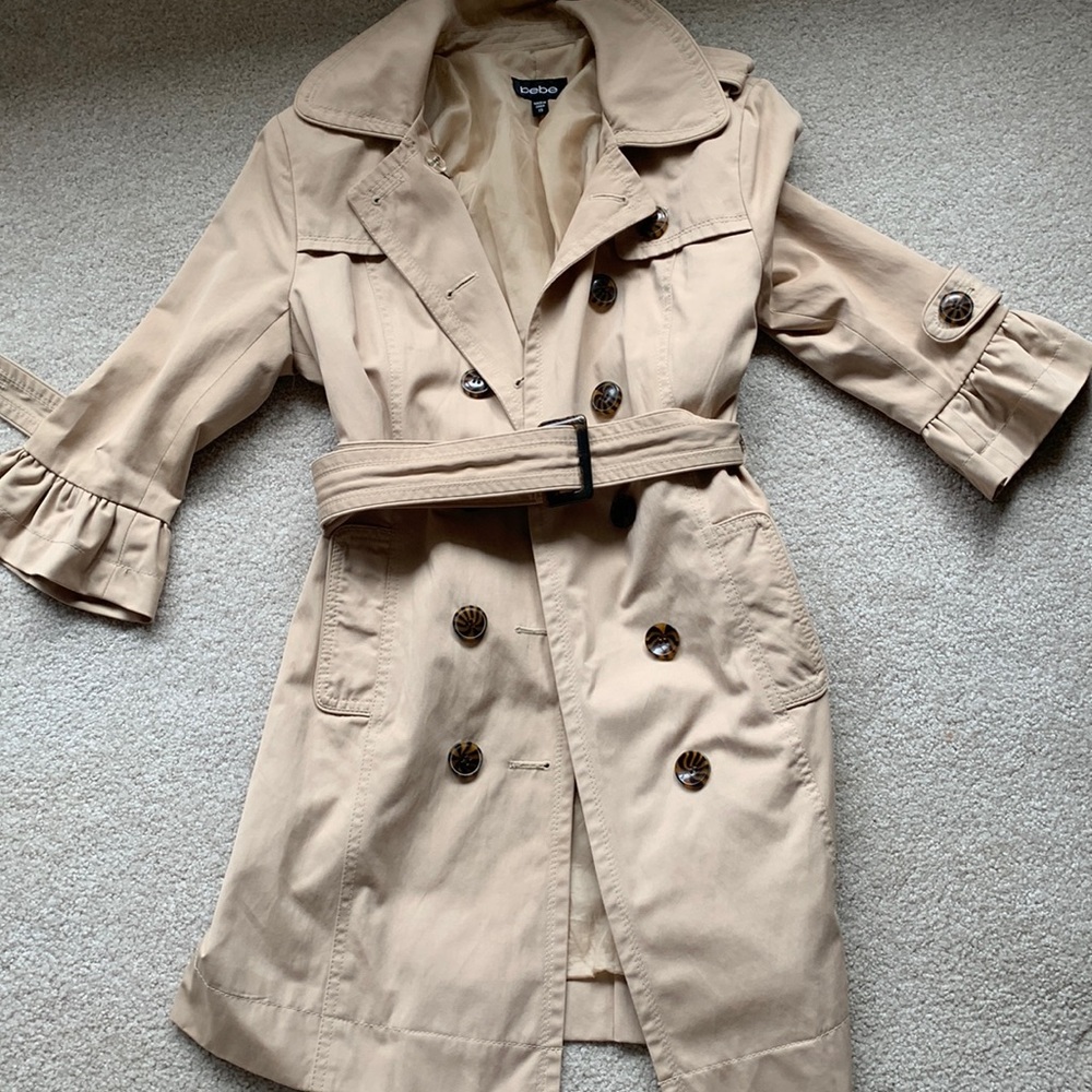 Bebe mid sleeve trench coat